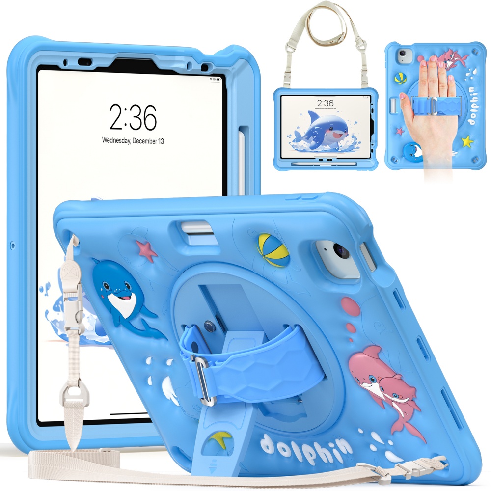 Cute Cartoon Wrist Strap Silicone Case - 아이패드 미니 A17Pro 미니6 키즈 귀여운
