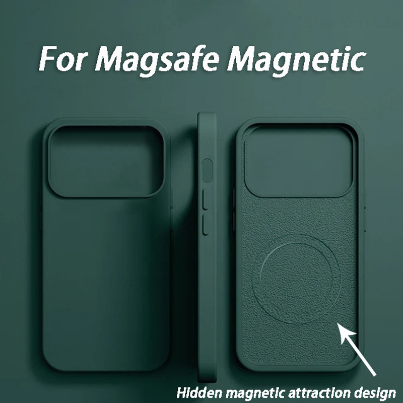 Liquid Silicone Magnetic Phone Case - 애플 아이폰 17 15 12 14