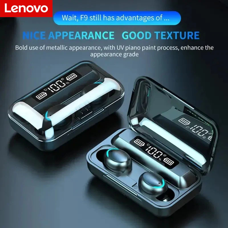 레노버 F9 블루투스 무선 헤드폰 - 대용량 충전 케이 - Earphones 리뷰 및 가격