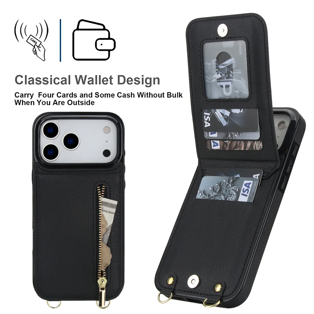 아이폰 16 프로 맥스 17 에어 16E 15 14 플 - Leather Wallet Card Holder Phone Cover 리뷰 및 가격