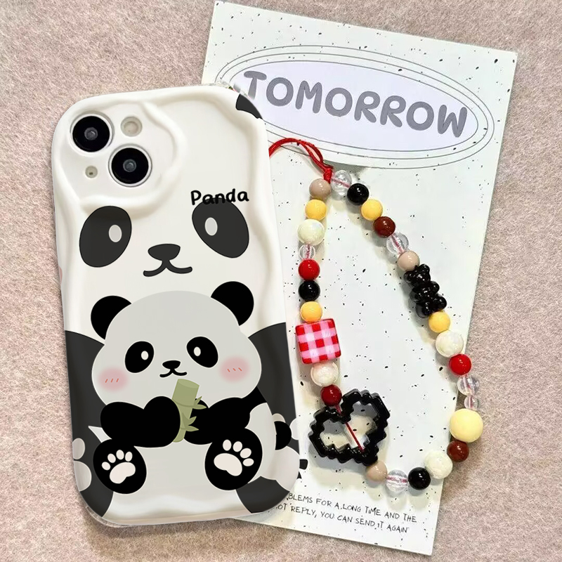 귀여운 판다 손목 스트랩 케이스 삼성 갤럭시 A56 A - Cute Cartoon Wrist Strap Silicone Case 리뷰 및 가격