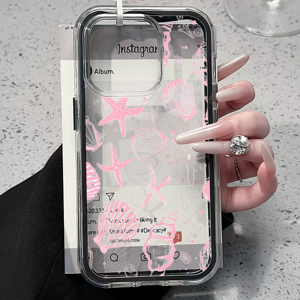 여름 핑크 조개껍질 투명 폰 케이스 아이폰 17 13  - Clear Shockproof Bumper Case 리뷰 및 가격