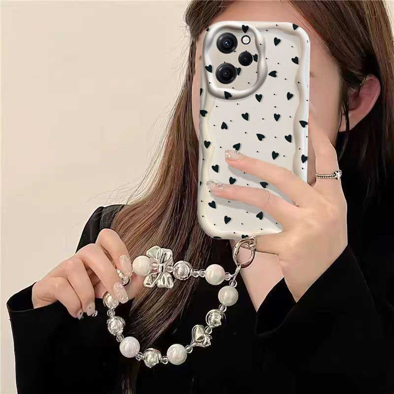 레노 15 15F 14 프로 14F 13F 12F 11 - Cute Cartoon Wrist Strap Silicone Case 리뷰 및 가격