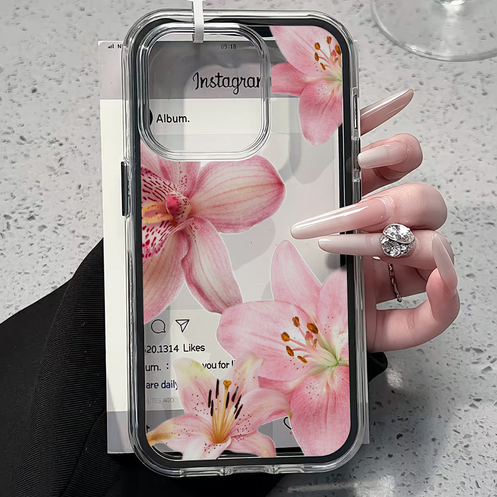핑크 릴리 플라워 투명 폰 케이스 아이폰 17 11 1 - Clear Shockproof Bumper Case 리뷰 및 가격