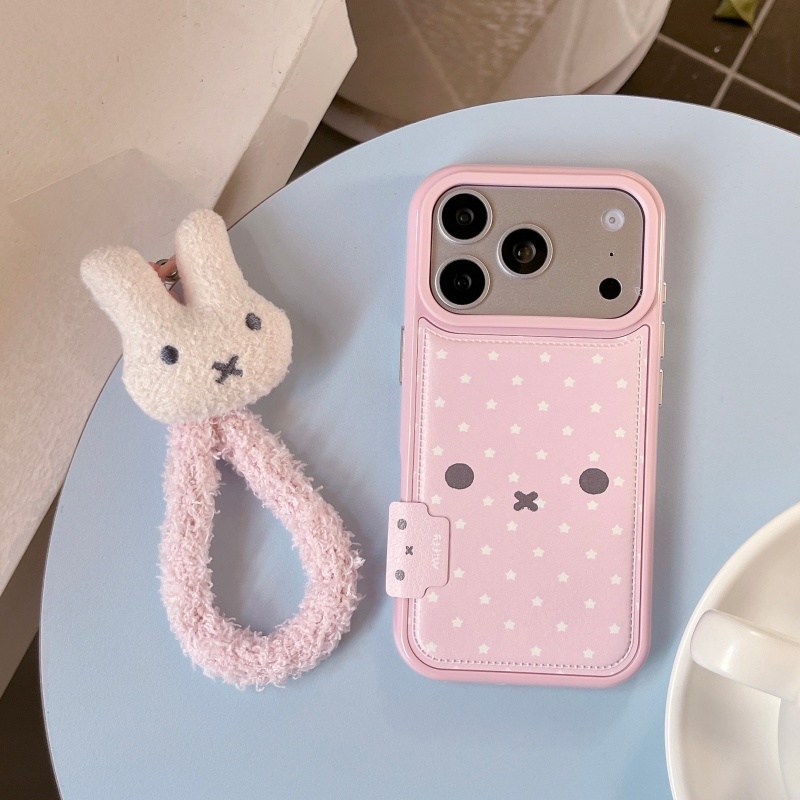 귀여운 만화 핑크 미피 스타 가죽 방탄 폰 케이스 아이 - Cute Cartoon Wrist Strap Silicone Case 리뷰 및 가격
