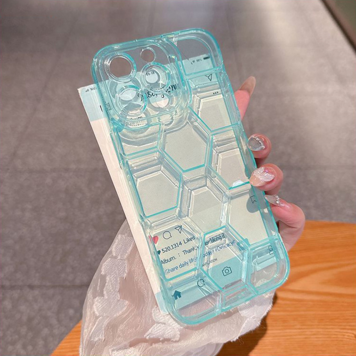 벌집 기하학 축구 패턴 아이폰 16 15 14 13 1 - Clear Shockproof Bumper Case 리뷰 및 가격