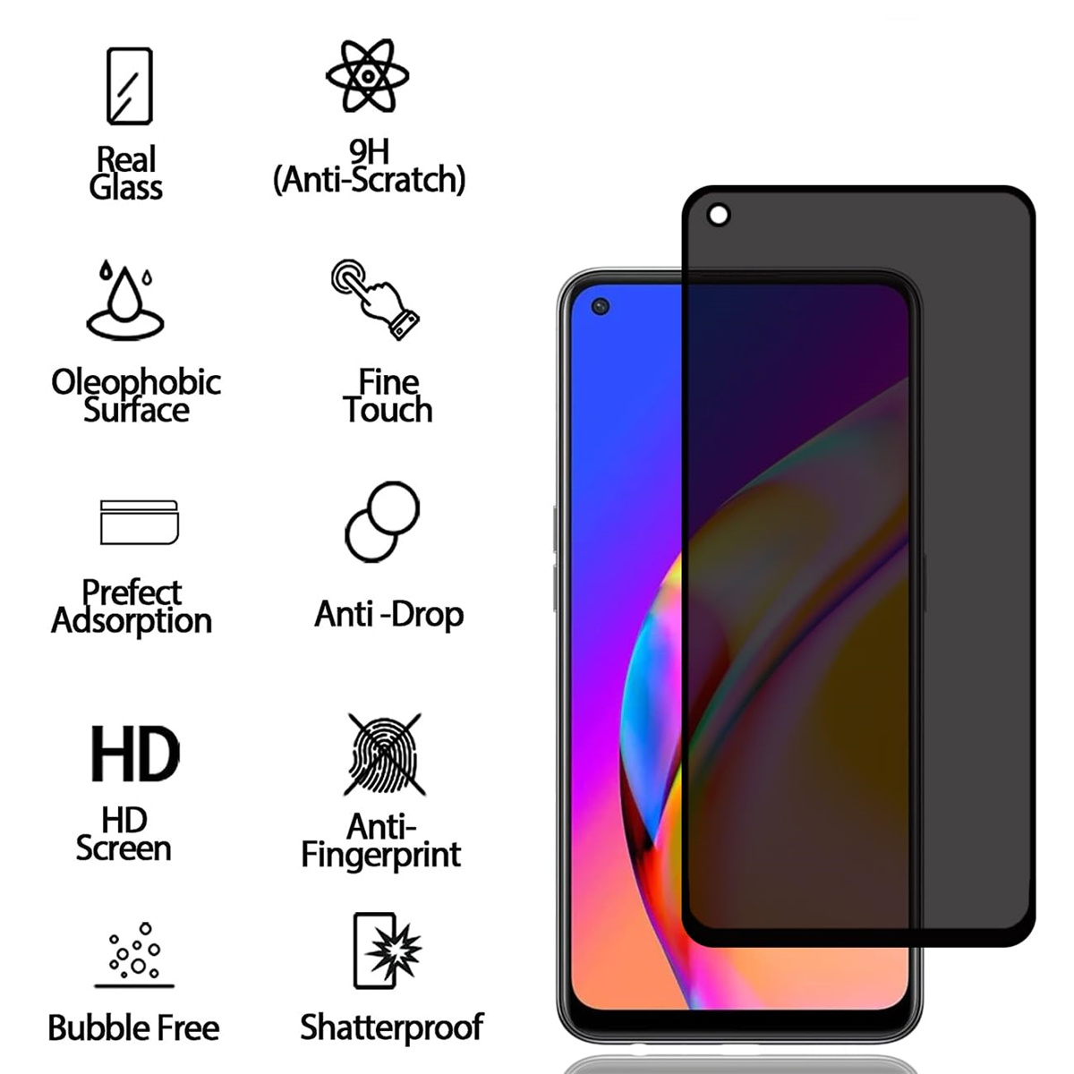 OPPO A74 4G 강화 유리 9H 개인 정보 보호  - Anti Spy Privacy Glass Case 리뷰 및 가격