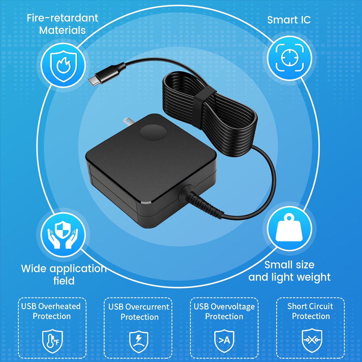 정사각형 노트북 휴대용 전원 어댑터에 적합 65W Ty - Chargers 리뷰 및 가격