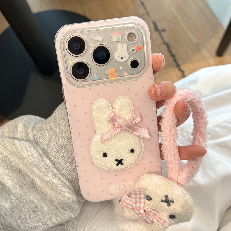 귀여운 만화 캐릭터 미피 핑크 물방울 무늬 아이폰 13 - Cute Cartoon Wrist Strap Silicone Case 리뷰 및 가격