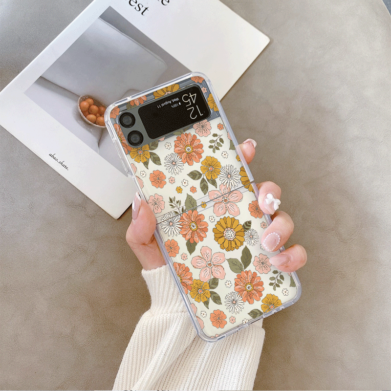 빈티지 꽃무늬 삼성 갤럭시 Z 플립 5 4 6 7 투명 - Vintage Floral Pattern Soft Case 리뷰 및 가격