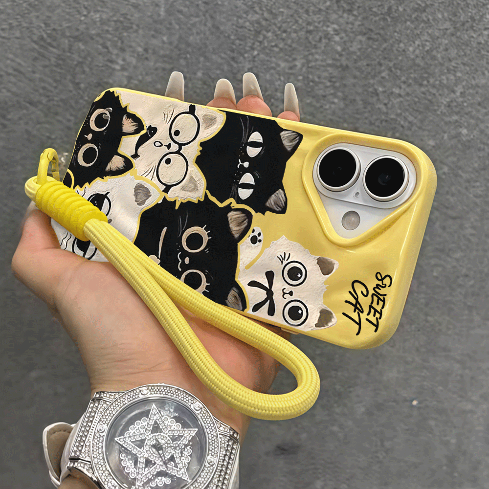 아이폰 16 15 17 12 14 13 11 Pro M - Cute Cartoon Wrist Strap Silicone Case 리뷰 및 가격